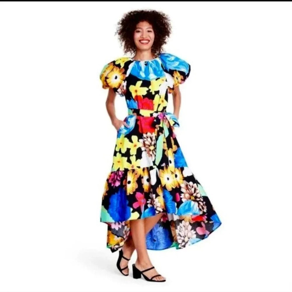 NWT Christopher John Rogers for Target RUFFLES, FLORAL PRINT PUFF SLEEVES - Picture 1 of 4
